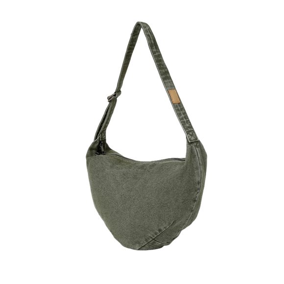 Small Washed Crescent Canvas Crossbody Handbag Shoulder Bag Purses Men :] - Picture 1 of 9